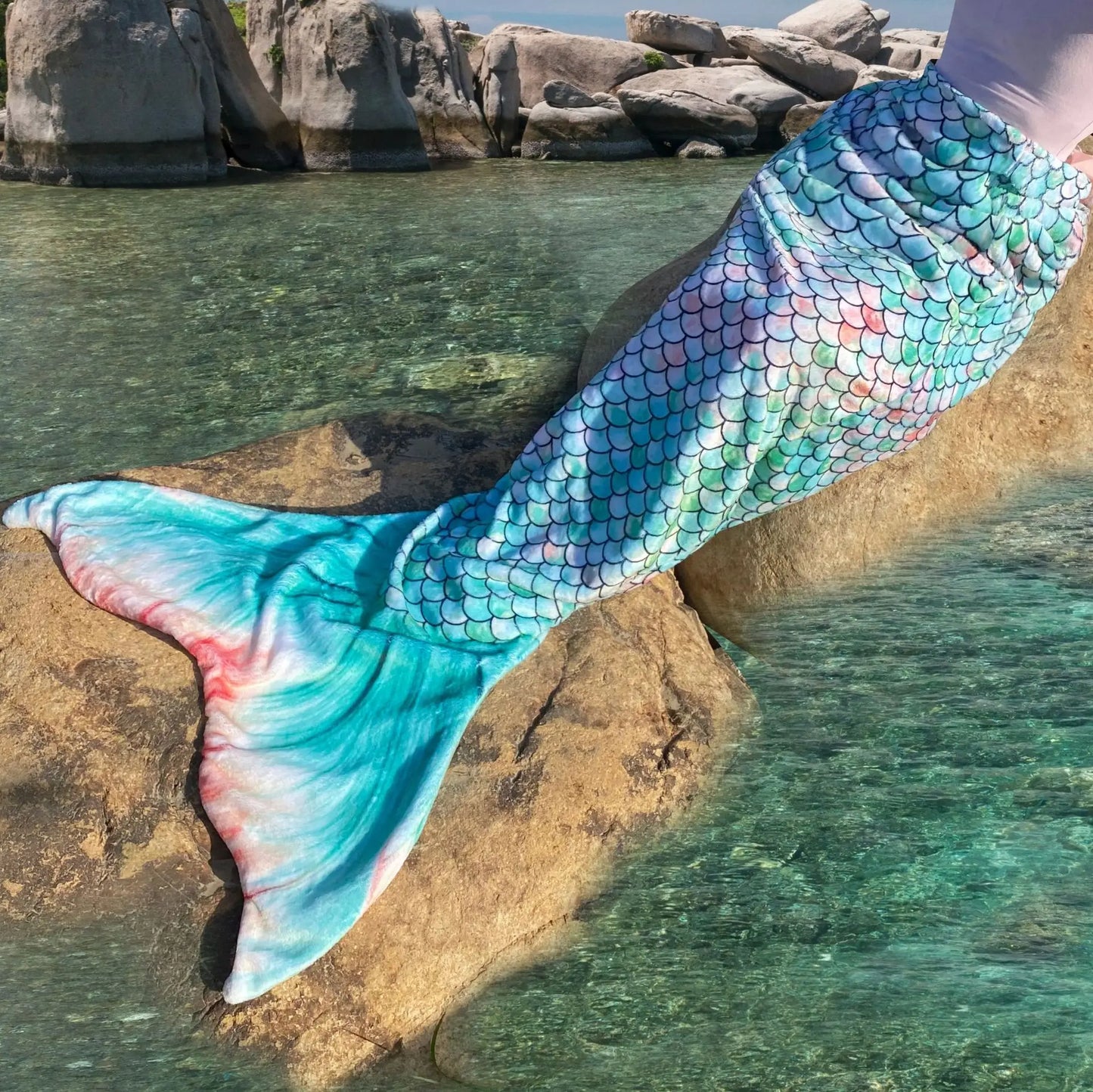 Mermaid Blanket Sleeping Bag — Anti-Kick Flannel Quilt with Soft Fabric, High Color Fastness, Fish Tail Design for Kids’ Birthday Gift