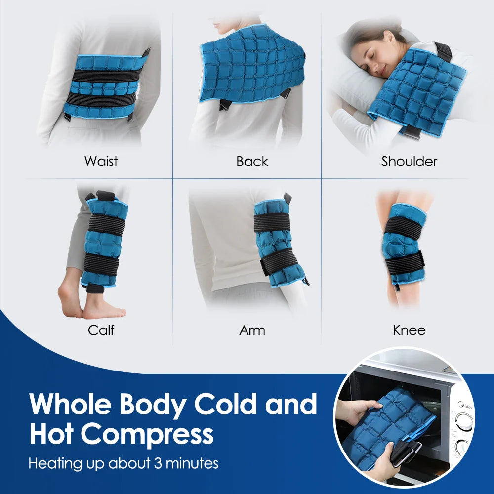 Large 13x22 Inch Reusable Ice Pack — Hot & Cold Wrap for Back, Knee, Leg, Neck, Shoulder & Hip Pain Relief