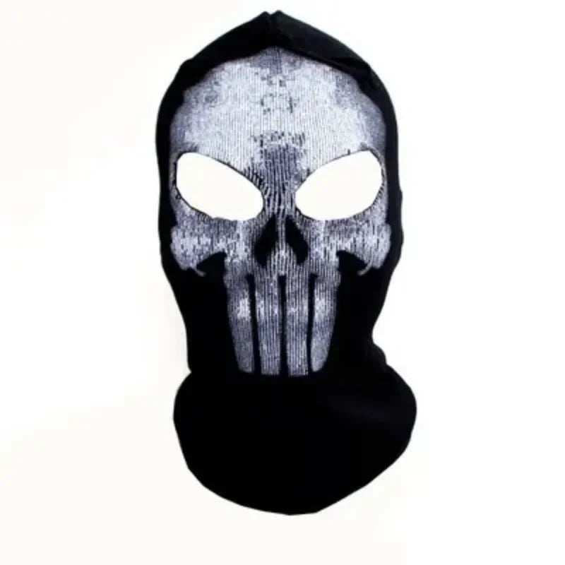 Black Skull Balaclava Mask - Warm Full Face Hood Beanie for Men Outdoor Wear