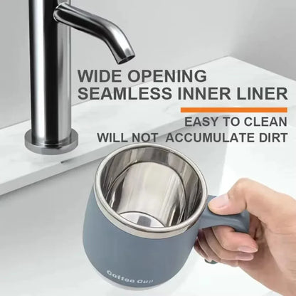 500ML Stainless Steel Insulated Coffee Cup - Double Wall Hot & Cold Travel Tumbler with Lid, Leakproof Design