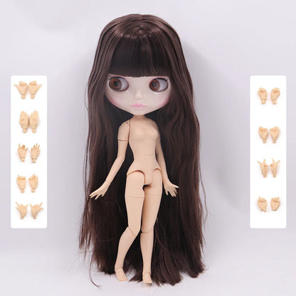 ICY DBS Blythe Doll 1/6 Joint Body 30cm BJD – Shiny Face with Extra Hands, DIY Fashion Doll Gift