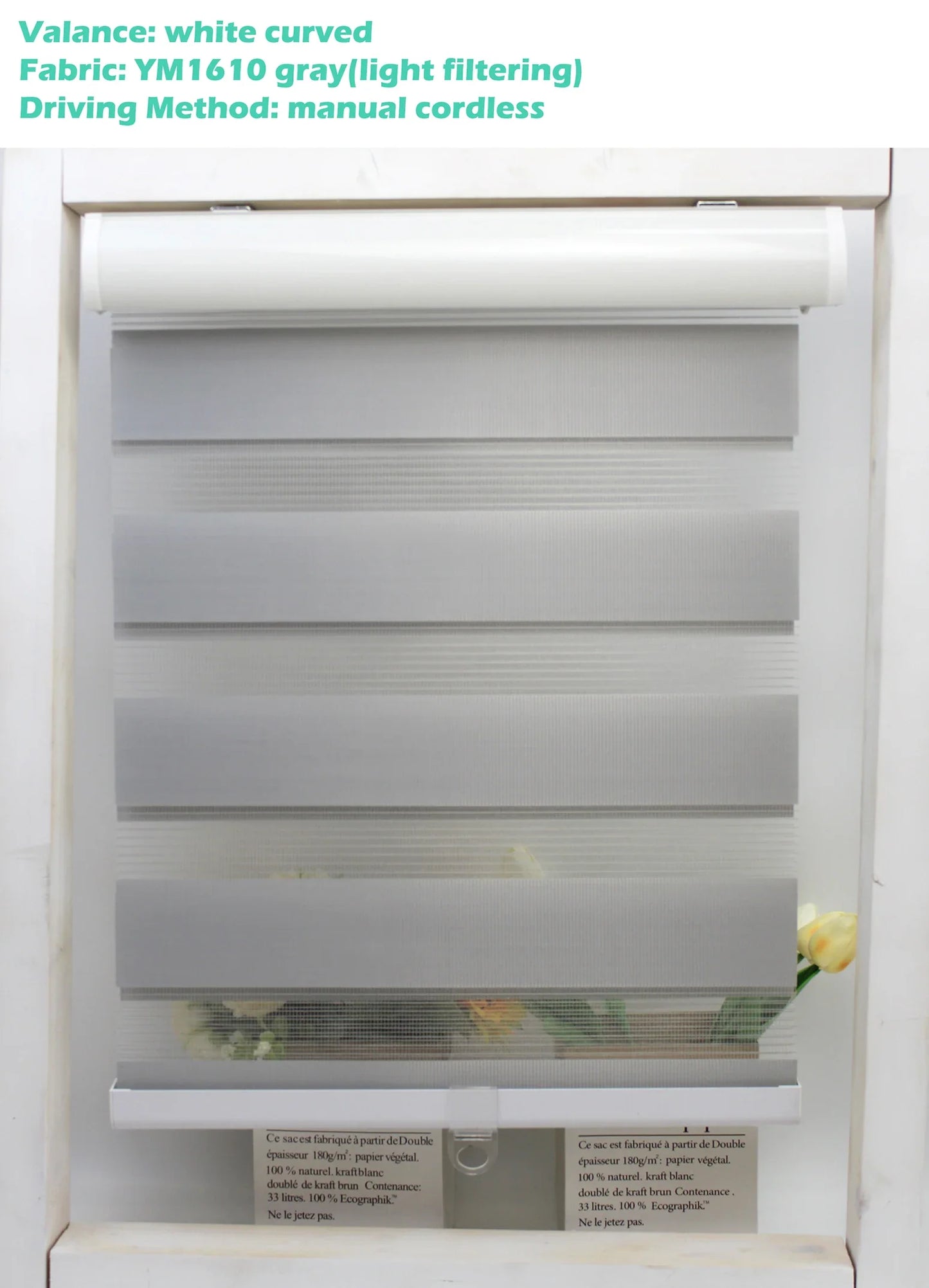 Decopedia Custom Made Zebra Blinds – Motorized Roller Blackout Day & Night Window Blinds for Sliding Doors