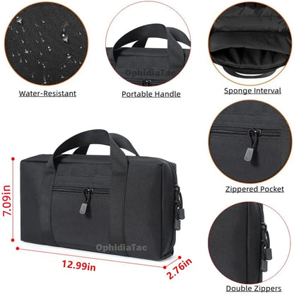 Gun Carrying Bag for Glock 17, M9 - Universal Concealed Pistol Storage with Magazine Pouch, Hunting Accessories
