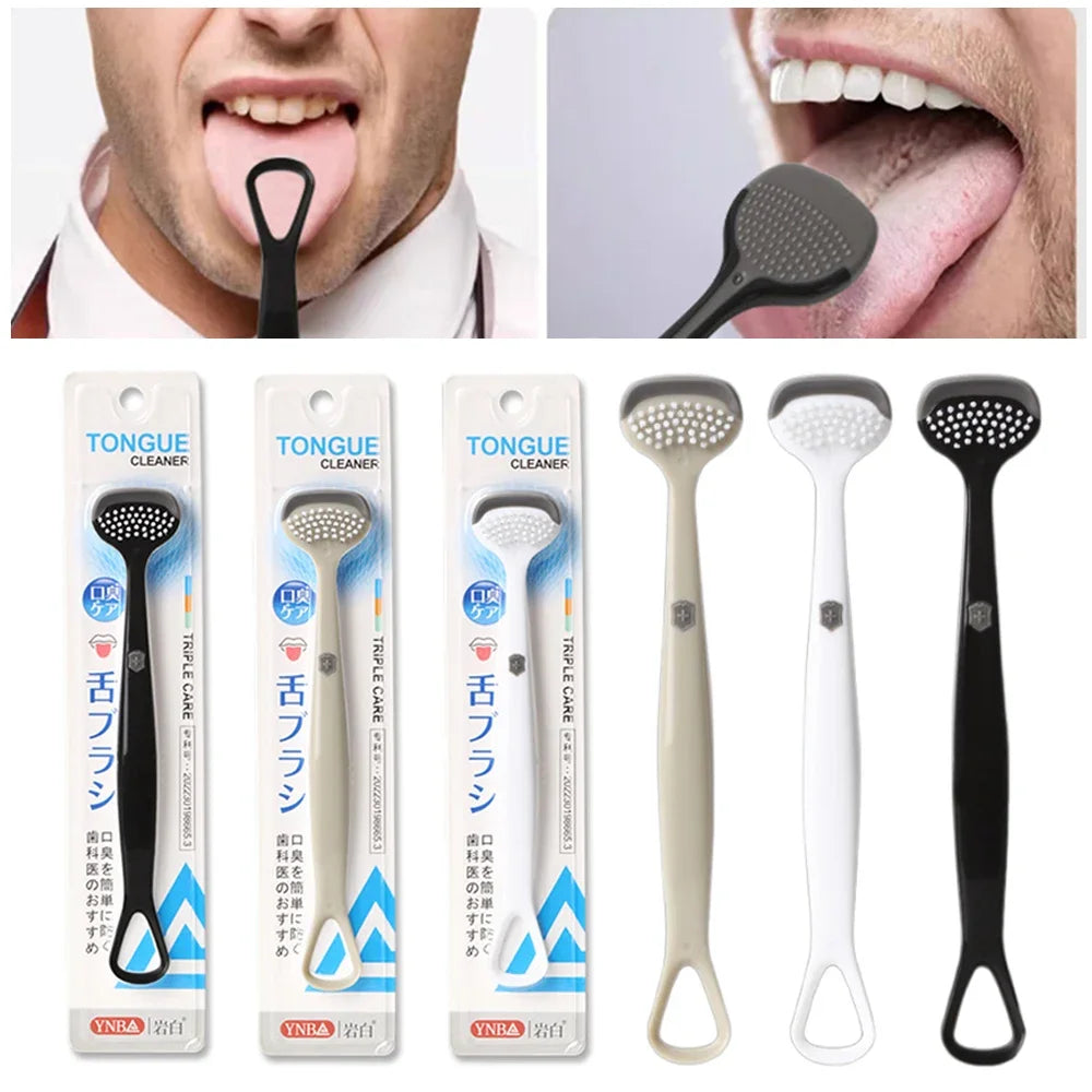 Double-Sided Tongue Scraper for Men | Raspador De Lenguas Tongue Cleaning Brush for Fresh Breath & Oral Hygiene