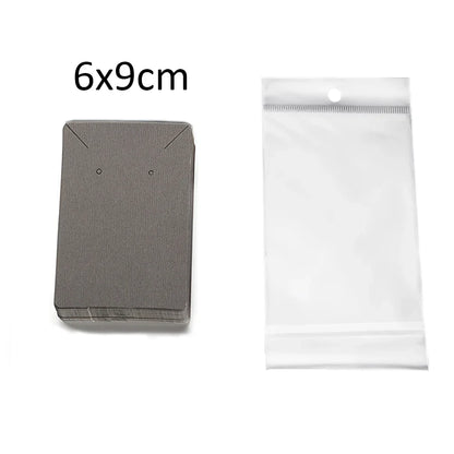 50 Sets Earring & Necklace Display Cards with Self-Seal Kraft Paper Bags – DIY Jewelry Packaging