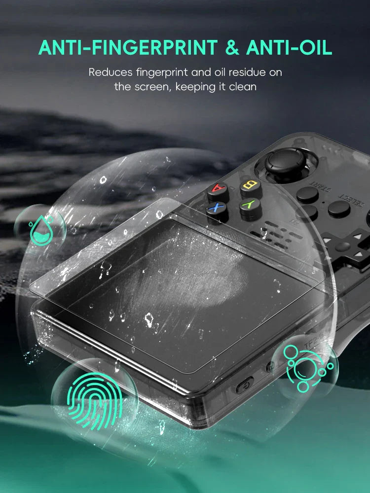 DATA FROG R36S Tempered Glass Screen Protector - Original Cover Film for 3.5-Inch RGB20S and R35S Game Player