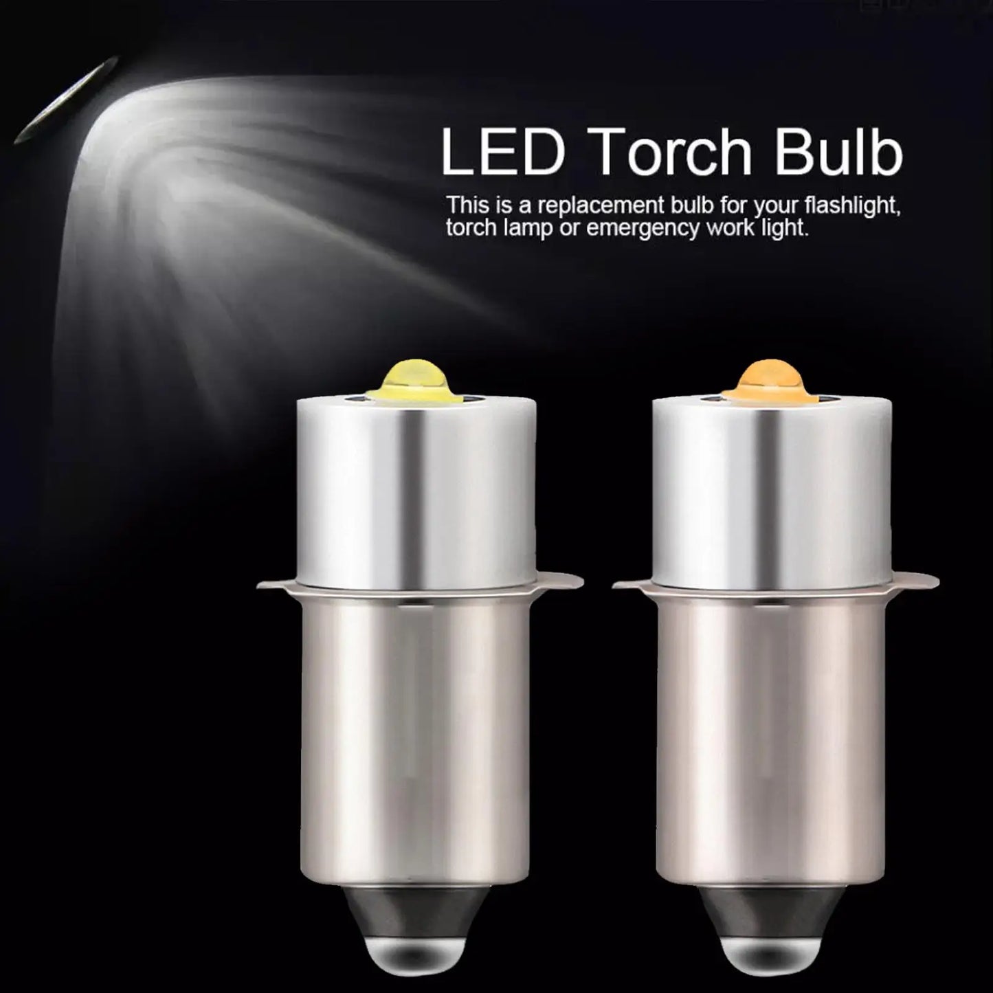 P13.5S E10 BA9S LED Flashlight Bulb - 5W White Upgrade Replacement Lamp for Maglite Torches DC6V-24V