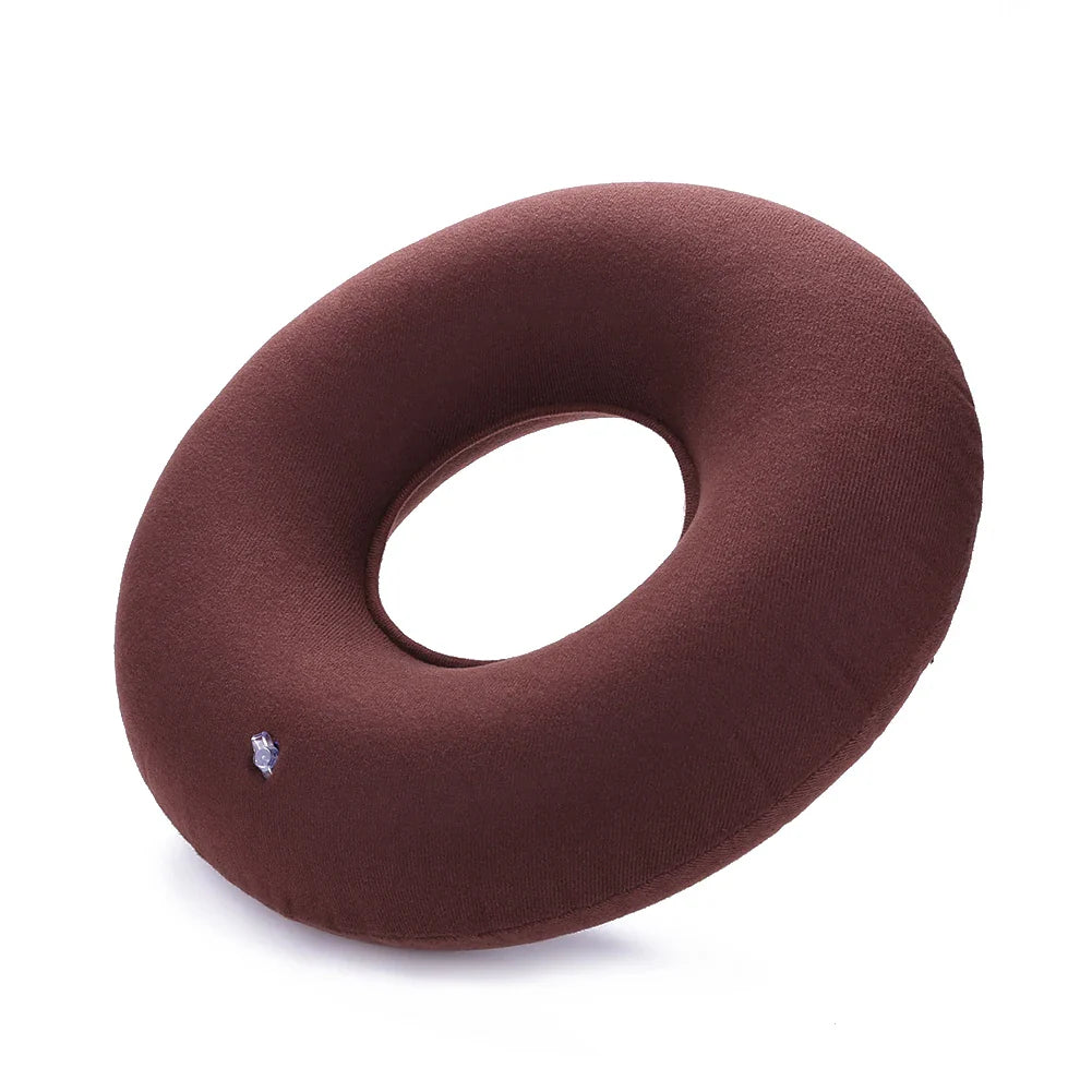 35cm Inflatable Hip Support Cushion – Medical Hemorrhoid Donut Seat Pad with Pump, Anti-Bedsore Round Massage Pillow