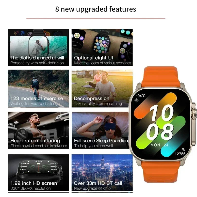 LAXASFIT Smartwatch — Bluetooth Call, Message Alerts, Heart Rate Monitor & Sports Fitness Tracker for Men & Women, Android & iOS Compatible