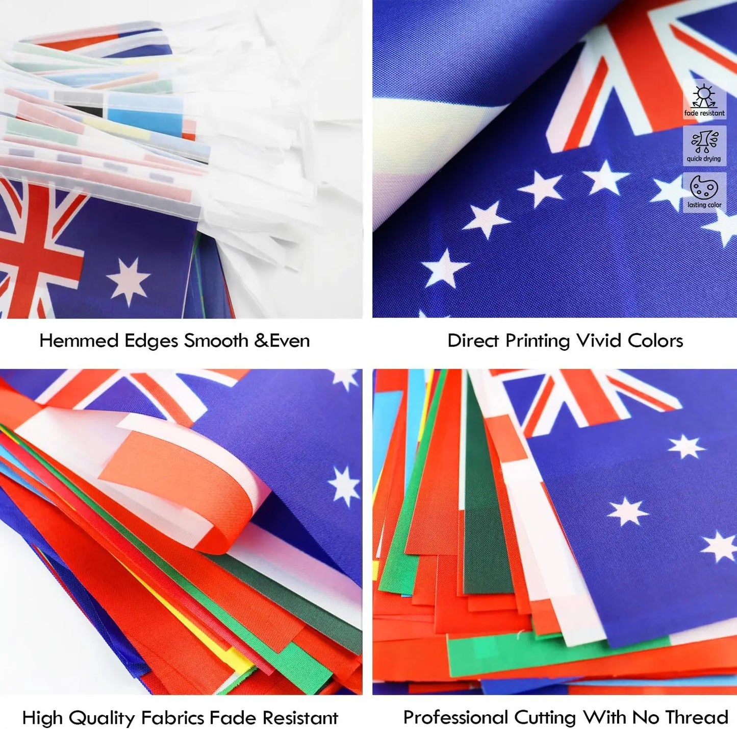 World Flags String Banner – 100 Countries International Hanging Pennant for Sports, School & Club Decoration