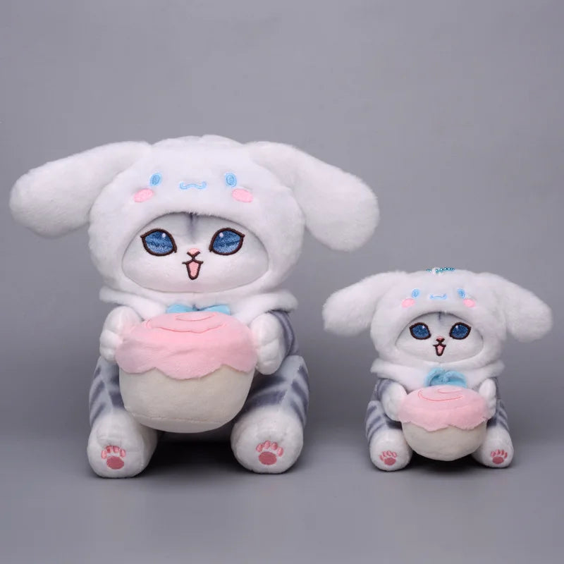 12/20cm Kawaii Shark Cat Plush Toy — Sanrio Co-Branded Ugly Fish Kuromi, Melody & Cinnamoroll Keychain Gift for Kids