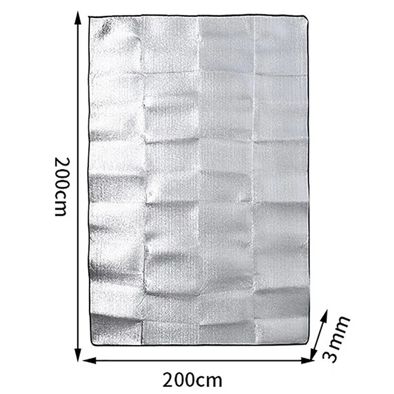 Waterproof Camping Ground Mat - Double-Sided Aluminium Foil - Outdoor Hiking, Beach, Picnic Blanket