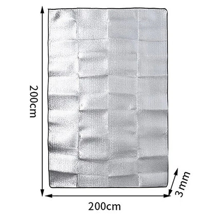 Waterproof Camping Ground Mat - Double-Sided Aluminium Foil - Outdoor Hiking, Beach, Picnic Blanket