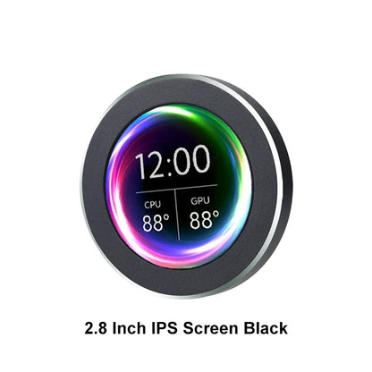 2.8-Inch IPS Secondary Screen USB Round LCD – 480x480 Water-Cooled CPU/GPU/RAM/HDD Monitor for Mini PC Gamer (No AIDA64)