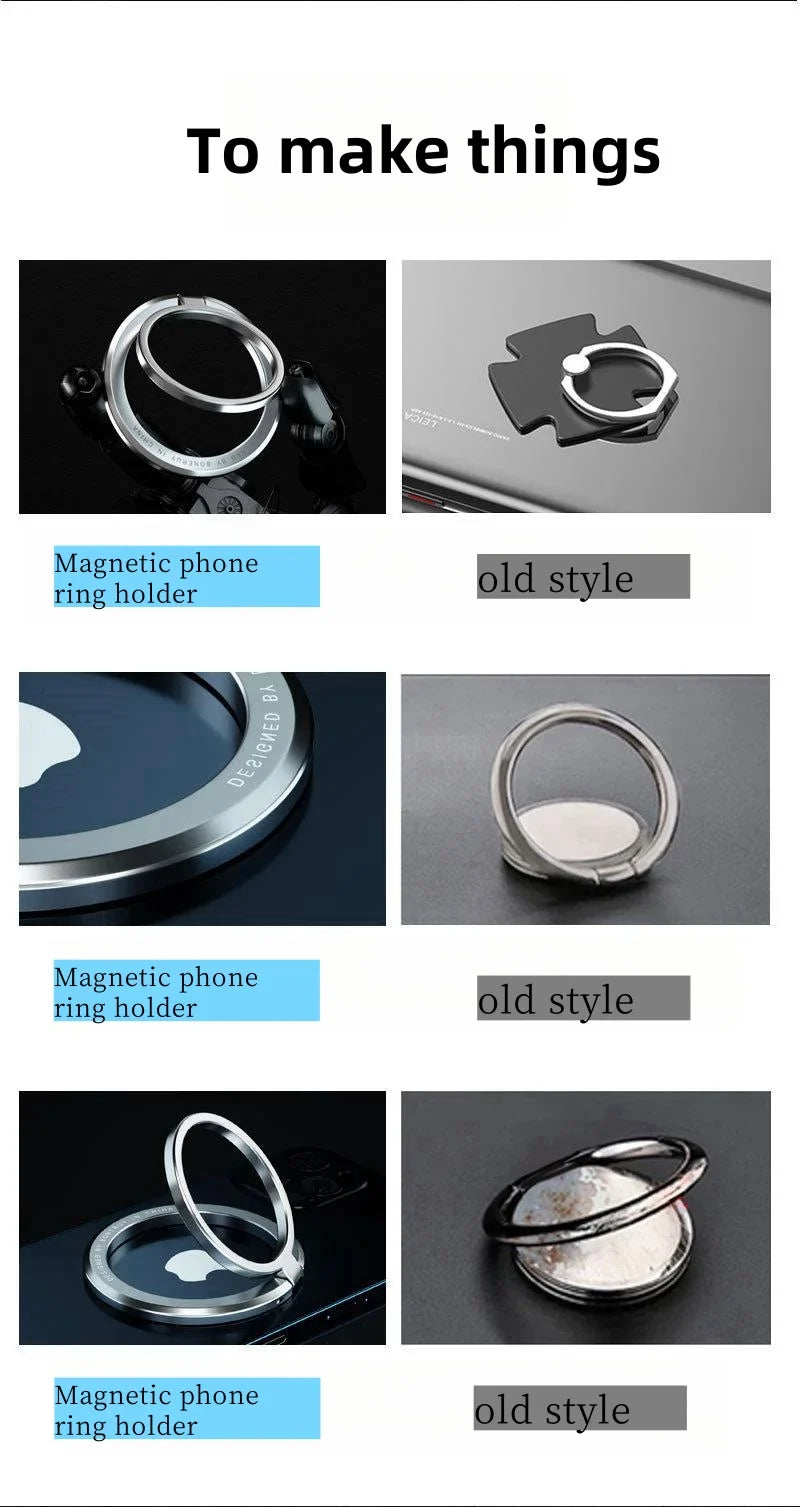 KAPUDA Magnetic Ring Mobile Phone Stand - 360° Rotation, Foldable & Compact Desktop Phone Stand, Easy to Carry