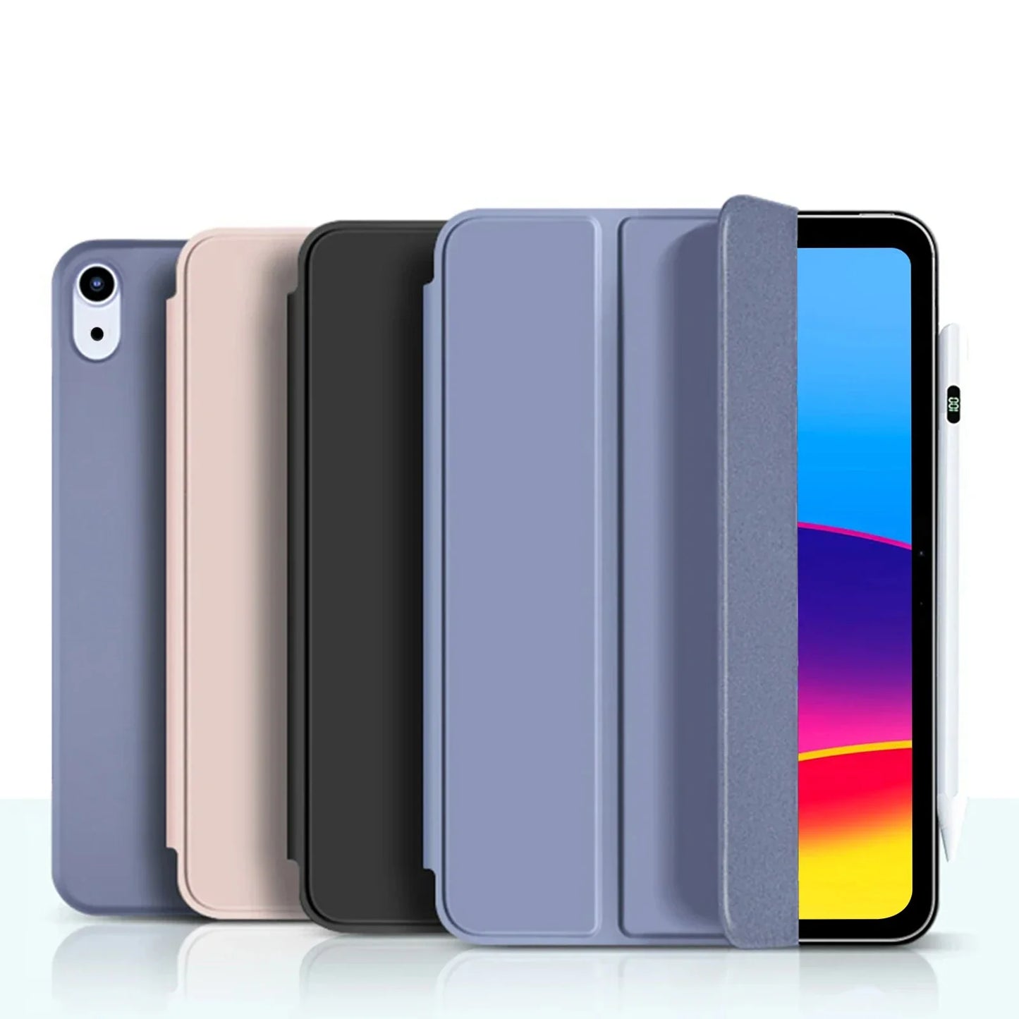 Leather Stand Flip Smart Cover for iPad — Soft Silicone Case for iPad 10th & 11th Gen, 10–11-inch (2022/2025)