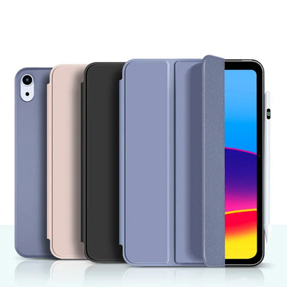 Leather Stand Flip Smart Cover for iPad — Soft Silicone Case for iPad 10th & 11th Gen, 10–11-inch (2022/2025)