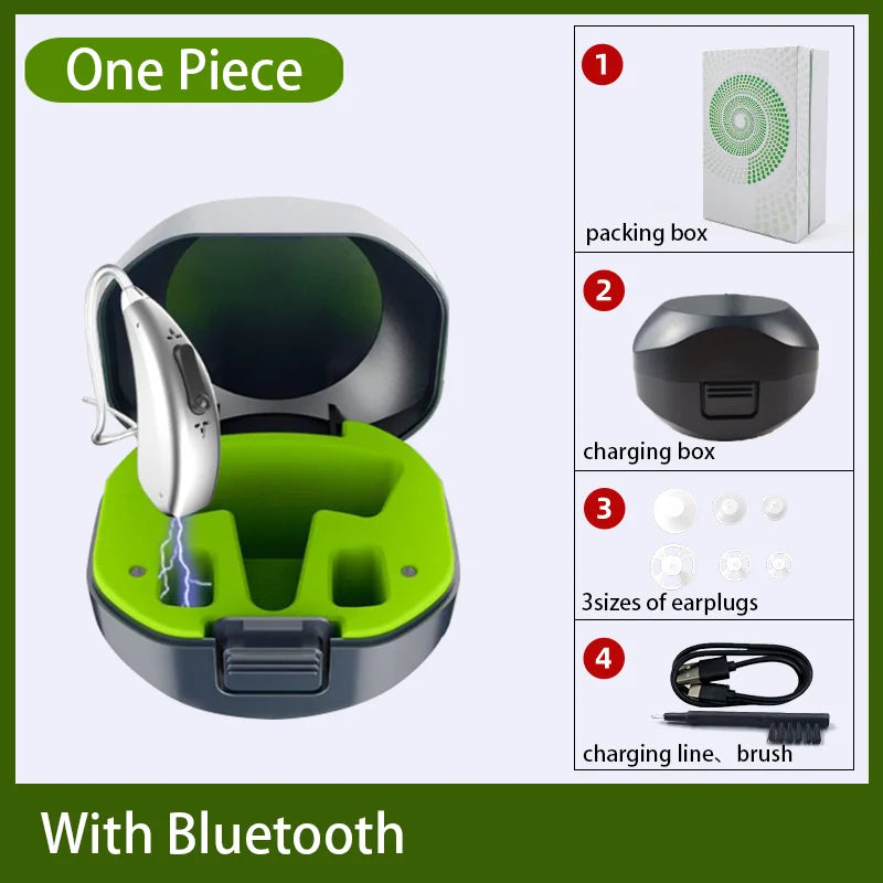 2024 Bluetooth Hearing Aid – ELHearing Rechargeable Mini Device with Programmable Digital Features & Portable Charging Case