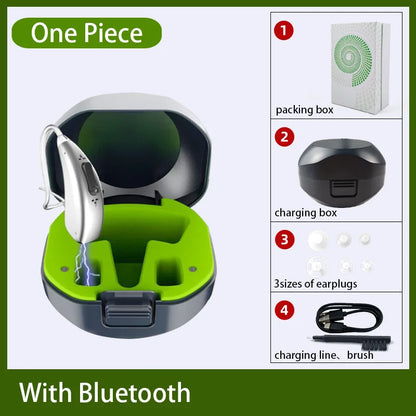 2024 Bluetooth Hearing Aid – ELHearing Rechargeable Mini Device with Programmable Digital Features & Portable Charging Case