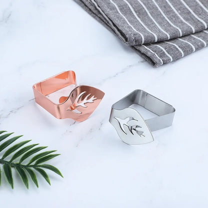 Set of 4 Stainless Steel Decorative Leaf Tablecloth Clips - Perfect for Picnics, BBQs, Weddings, and More!