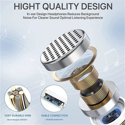Original Type-C Wired Headphones – 3.5mm Earbuds for Xiaomi, Redmi, Poco, Huawei, Samsung