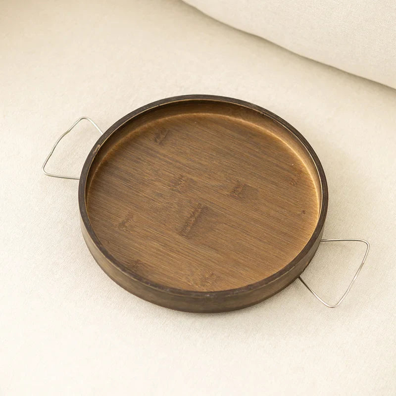 Wooden Sofa Armrest Clip-On Table – Foldable Storage Tray for Couch, TV, Snacks, Tea & Coffee