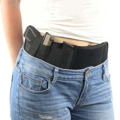 Tactical Hidden Belly Gun Holster – Portable Concealed Carry Waistband Belt for Outdoor Hunting, Shooting & Defense