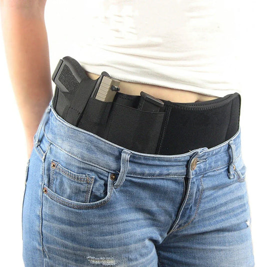 Tactical Hidden Belly Gun Holster – Portable Concealed Carry Waistband Belt for Outdoor Hunting, Shooting & Defense