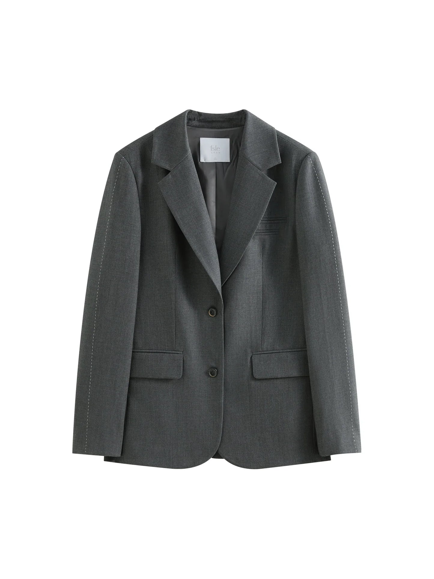 FSLE Pink Grey Women’s Casual Blazer Jacket – 2025 Spring Elegant Streetwear Chic Outfit