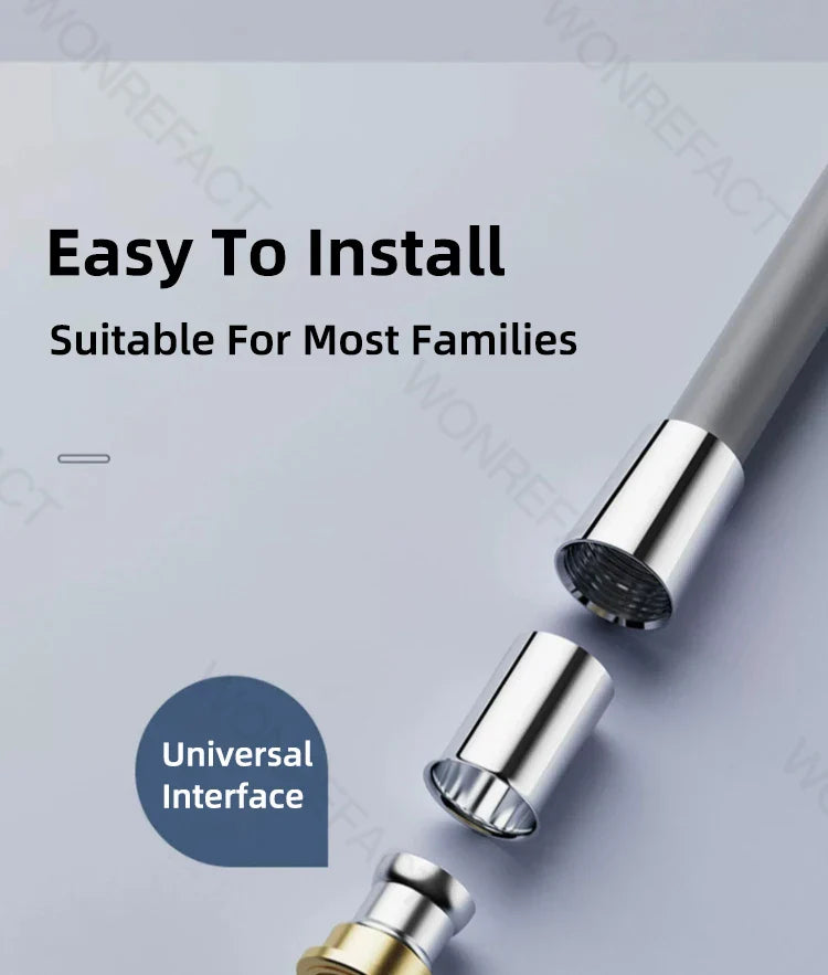 Bathroom Silicone Shower Hose — Flexible, Anti-Kink, Explosion-Proof High-Toughness Shower Tube
