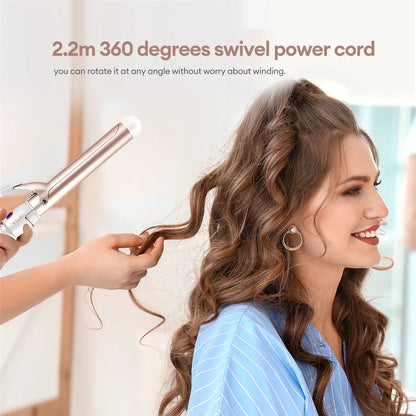 CkeyiN 32mm/38mm Electric Hair Curler – Professional Ceramic Curling Iron with Adjustable Temperature for Women