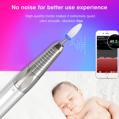 Professional Electric Nail Drill – 35000RPM Rechargeable Nail File for Gel Nails, Low Noise Sander, Nail Accessories