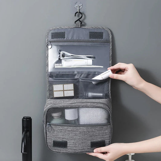 Oxford Fabric Business Portable Storage Bag - Waterproof Hanging Toiletries Organizer for Men and Women - Travel Cosmetic Wash Pouch