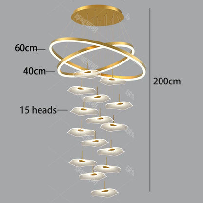 Nordic Stair Chandelier Pendant Light – Modern Ceiling Lighting for Living Room, Bedroom & Dining Room Home Interior Decoration Fixture
