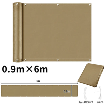 Balcony Privacy Screen Fence Cover with Grommets – Waterproof UV Protection Sunshade Cloth for Patio, Garden & Outdoor Shelter