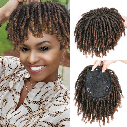 Short Crochet Synthetic Wig with Clips – Afro Braided Half Dreadlock Hair Extensions for Men & Women