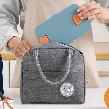 Insulated Bento Lunch Bag with Aluminum Foil and Ice Pack - Meal Storage Handbag for Students