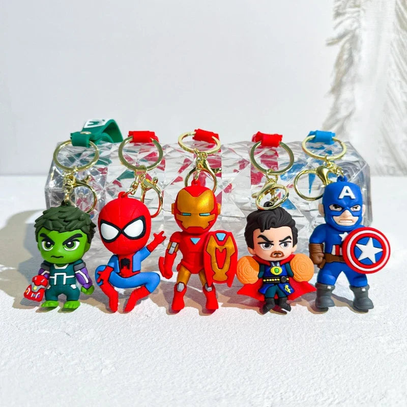 MINISO Marvel Avengers Keychain – Iron Man, Thanos, Loki & Captain America Doll Pendant for Bags & Fans Gift