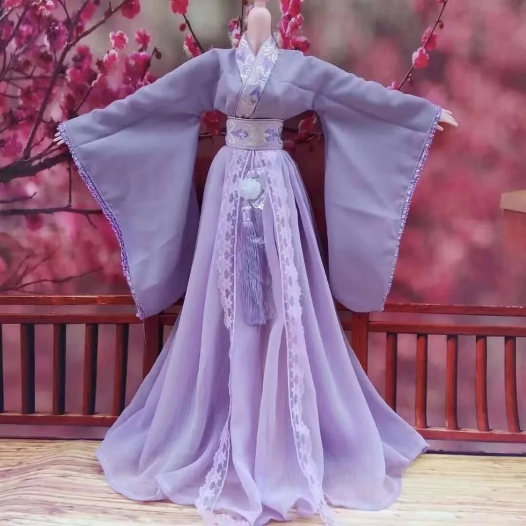 1/3 BJD Doll Hanfu Outfit – Ancient Style Long Skirt Fairy Dress for 60cm Princess Dolls, Accessories Only (No Doll)