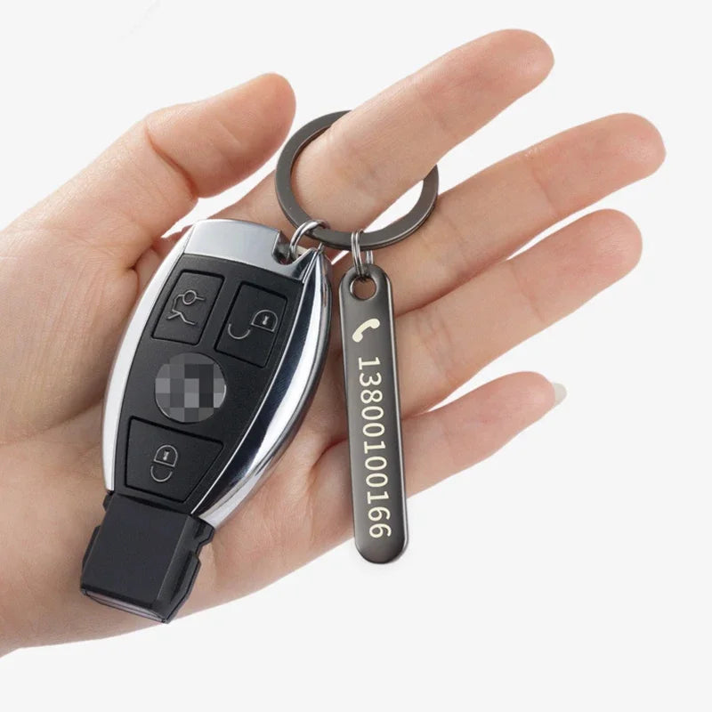 Personalized Engraved Keychain – Custom Logo & Name Car Key Ring, Gift for Boyfriend