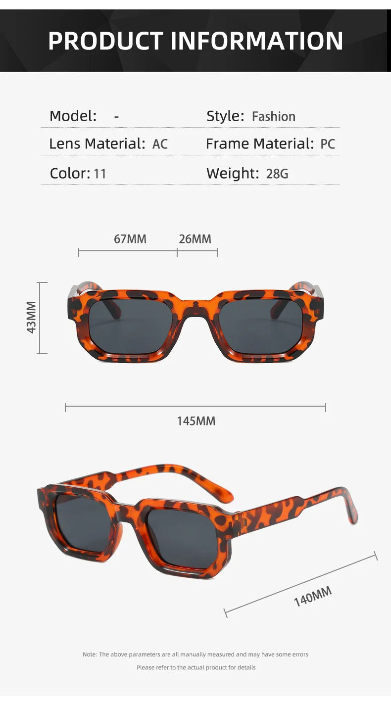 Vintage Rectangle Sunglasses for Men & Women – Retro UV400 Luxury Brand Design Eyewear