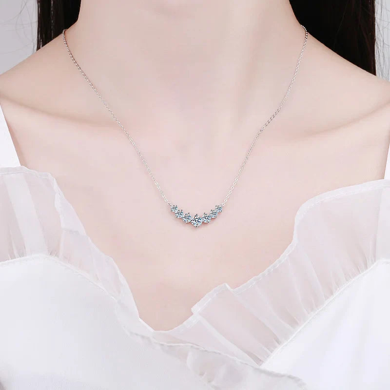 JoyceJelly Moissanite Necklace for Women - GRA Certified, 925 Sterling Silver, 18k White Gold Wedding Jewelry