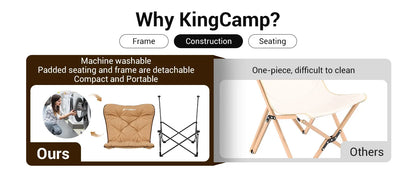 KingCamp Portable Foldable Butterfly Chair – Comfortable Upholstered Seat for Camping, Dorm & Outdoor, 300 lbs
