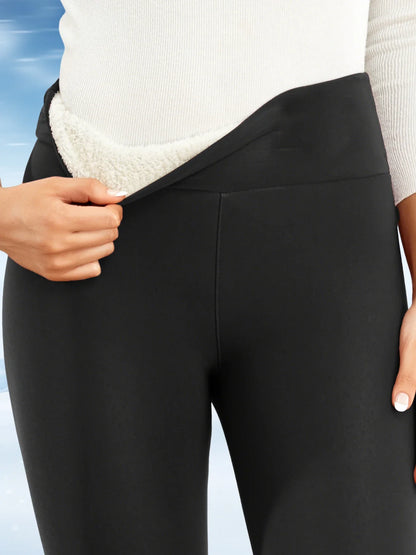 Women’s Fleece Leggings – High-Waisted Thick Flared Thermal Tights, Tummy Control Winter Pants