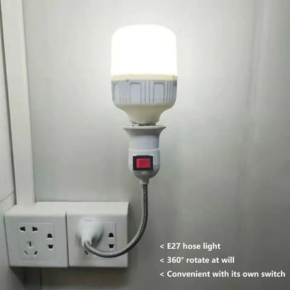 Convenient Lighting Solution: Direct Plug Swivel Lamp Head with E27 Large Screw Lamp Holder - Universal Hose Type with Switch for Versatile Use