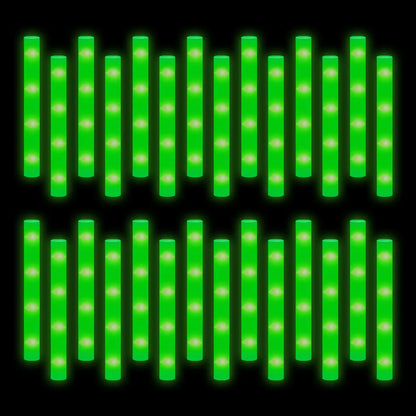 400-30PCS LED Foam Glow Sticks – 3 Modes Party Supplies for Weddings, Birthdays, Concerts, Halloween & Christmas