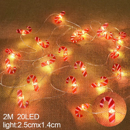 2M 20LED Santa Claus & Snowflake Light String – Christmas Decoration for Home, Xmas Tree, Kids Gift, and New Year 2025
