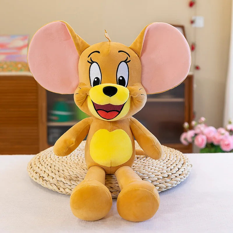 35/45/65cm Cute Cat & Mouse Plush Doll — Large Tom & Jerry Cartoon Stuffed Toy, Children's Soothing Companion Gift