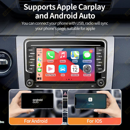 GRANDnavi Android 13 Car Radio GPS - 2Din Multimedia Player for VW, Skoda Octavia, Golf 5/6, Passat B6, Polo, Jetta