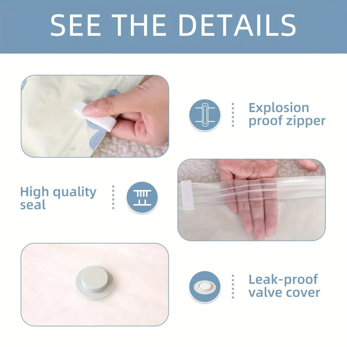 4/6pcs Vacuum Compression Storage Bags – Sealed Organizer for Clothes, Blankets & Travel Wardrobe Essentials